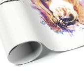 Cute Basset Hound Dog Head Face Sketch Gift Cadeaupapier (Rol Hoek)