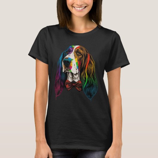 Cute Basset Hound Dog on Basset Hound  1 T-shirt (Voorkant)