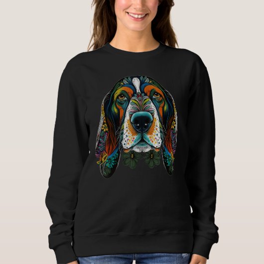 Cute Basset Hound Dog on Basset Hound 3 Trui (Voorkant)