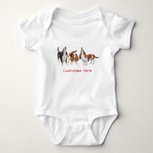 Cute Basset Hound Dogs Baby One Piece Romper