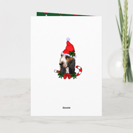 Cute Basset Hound Kerstmis Feestdagen Kaart (Achterkant)