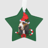 Cute Basset Hound Kerstmis Ornament (achterkant)