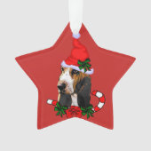 Cute Basset Hound Kerstmis Ornament (voorkant)