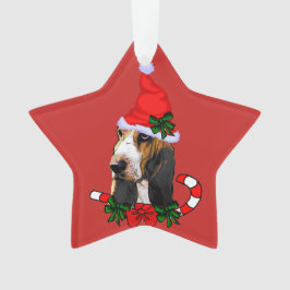Cute Basset Hound Kerstmis Ornament