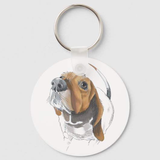 Cute Basset Hound Lovers Close Sleutelhanger (Voorkant)