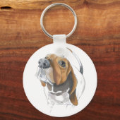Cute Basset Hound Lovers Close Sleutelhanger (Voorkant)