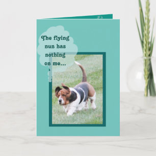 Cute Basset Hound op Funny Birthday Card Kaart