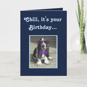 Cute Basset Hound op Funny Birthday Card Kaart