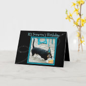 Cute Basset Hound op Funny Birthday Card Kaart (Gele Bloem)