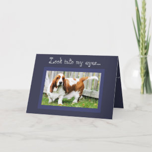Cute Basset Hound op Funny Birthday Card met Cake Kaart