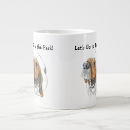 Cute Basset Hound Original Color Illustration Grote Koffiekop