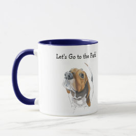 Cute Basset Hound Original Color Illustration Mok
