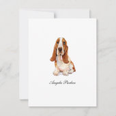 Cute Basset Hound waterverf Flat Hartelijk dank Bedankkaart (Voorkant)