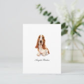 Cute Basset Hound waterverf Flat Hartelijk dank Bedankkaart
