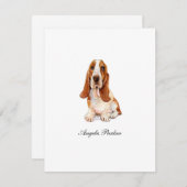 Cute Basset Hound waterverf Flat Hartelijk dank Bedankkaart