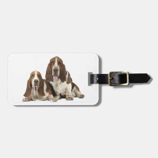 Cute Basset hounds Bagagelabel (Voorkant horizontaal)