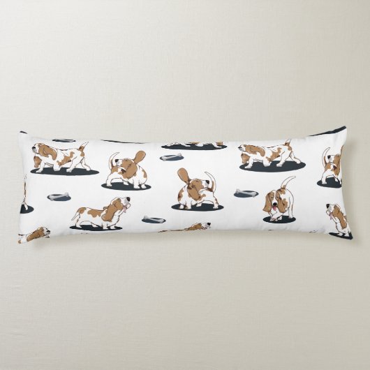 Cute Basset Hounds Lichaamskussen (Achterkant)