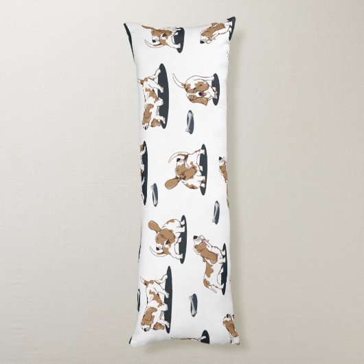 Cute Basset Hounds Lichaamskussen (Achterkant (Verticaal))