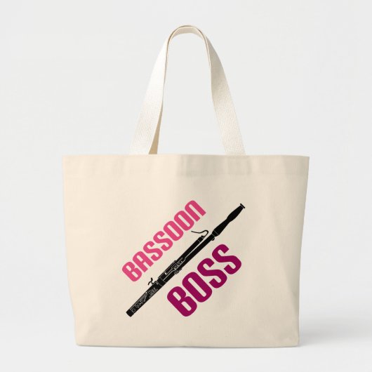 Cute Bassoon Boss Music Gift Grote Tote Bag (Voorkant)