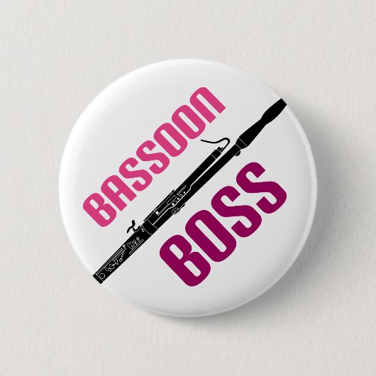 Cute Bassoon Boss Music Gift Ronde Button 5,7 Cm (Voorkant)