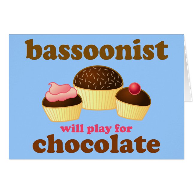 Cute Bassoon Card (Voorkant Horizontaal)