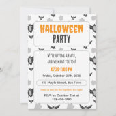 Cute Bat and Ghost Halloween Invitation. Kaart (Voorkant)