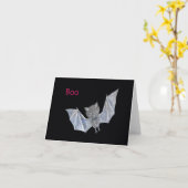 Cute Bat Boo Funny Schattige Bat Halloween Kaart (Gele Bloem)