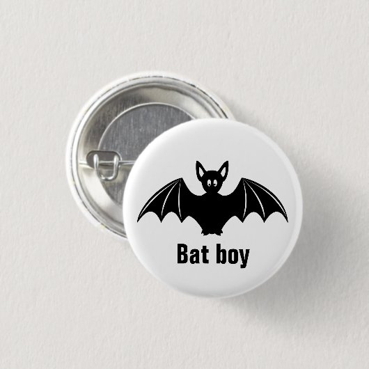 Cute bat cartoon pun grapje ronde button 3,2 cm (Voorkant /achterkant)