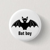 Cute bat cartoon pun grapje ronde button 3,2 cm (Voorkant)