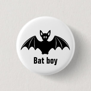 Cute bat cartoon pun grapje ronde button 3,2 cm
