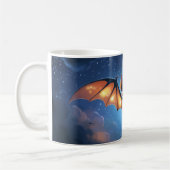 cute bat flying at night under a starry and cloudy koffiemok (Links)