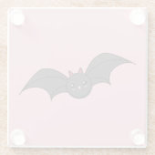 Cute Bat Glazen Onderzetter (Achterkant)
