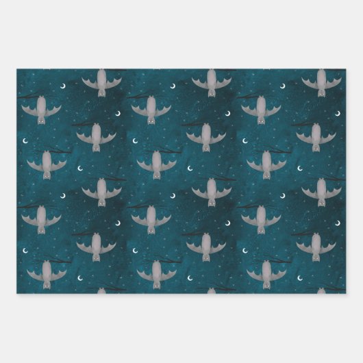 Cute Bat Halloween Inpakpapier Vel (Voorkant 2)