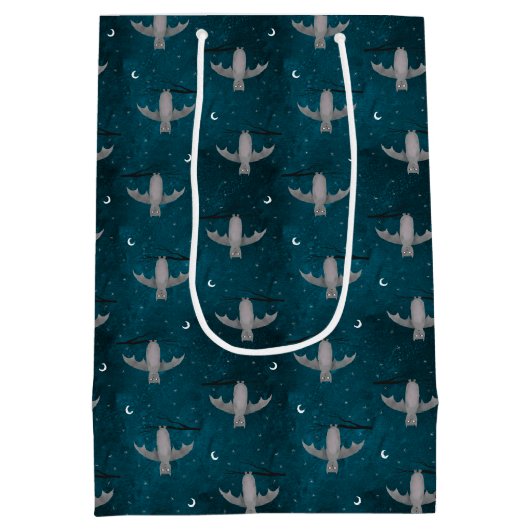 Cute Bat Halloween Medium Cadeauzakje (Achterkant)