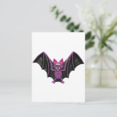 Cute Bat Halloween Party Briefkaart (Staand voorkant)