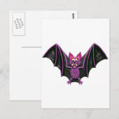 Cute Bat Halloween Party Briefkaart (Voorkant / Achterkant)