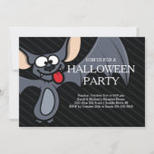 Cute Bat Halloween Party Invitation Kaart (Voorkant)
