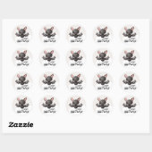 Cute Bat Halloween Ronde Sticker (Vel)