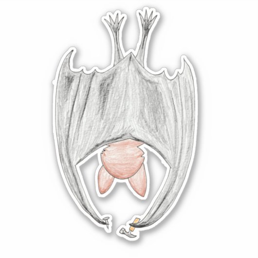 Cute Bat Hammering a Nail Sticker (Voorkant)