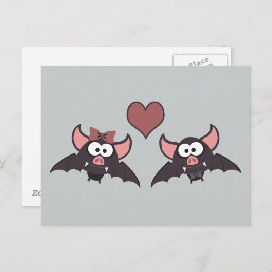 Cute Bat Love Desgin Briefkaart (Voorkant / Achterkant)