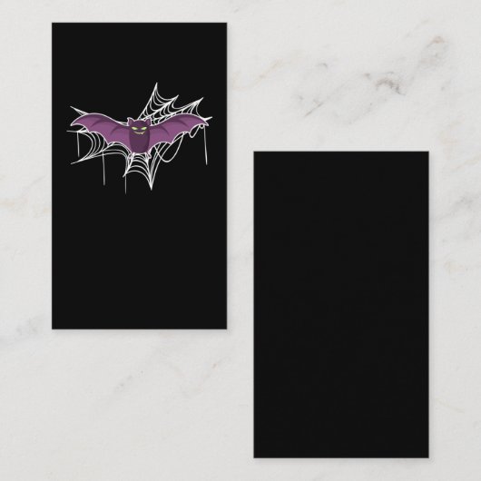 Cute Bat Lover Cobweb Halloween Visitekaartje (Voorkant / Achterkant)