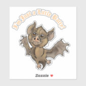 Cute Bat met Fangs Ik ben maar een kleine Batty. Sticker (Vel)