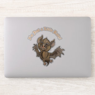 Cute Bat met Fangs Ik ben maar een kleine Batty. Sticker