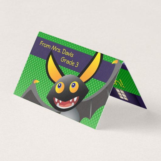 Cute Bat Pun studenten Classroom Kinder Halloween Kaart (Voorkant)