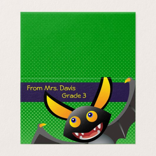 Cute Bat Pun studenten Classroom Kinder Halloween Kaart (Buitenkant ongevouwen)