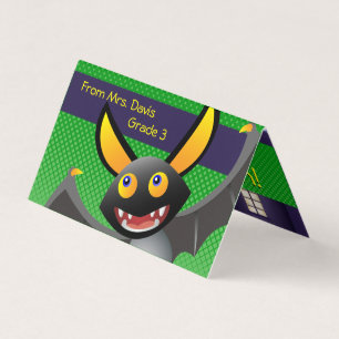 Cute Bat Pun studenten Classroom Kinder Halloween Kaart
