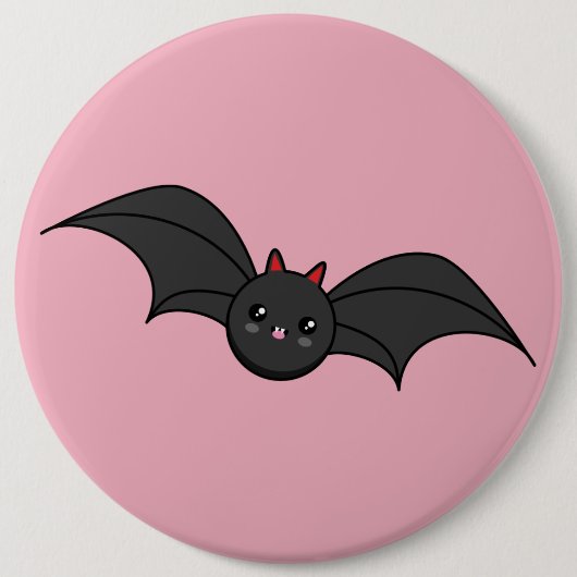 Cute Bat Ronde Button 6,0 Cm (Voorkant)
