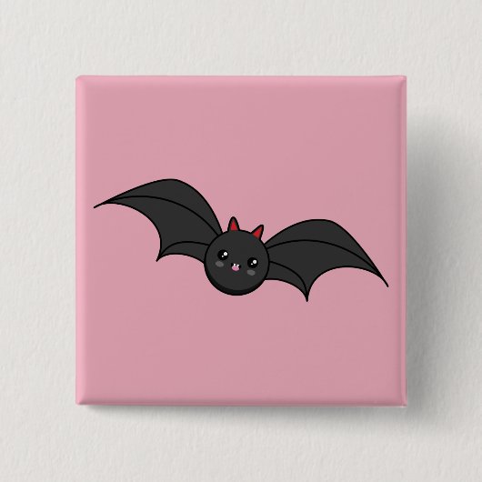 Cute Bat Vierkante Button 5,1 Cm (Voorkant)
