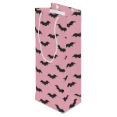 Cute Bat Wijn Cadeautas (Achterkant Gekanteld)