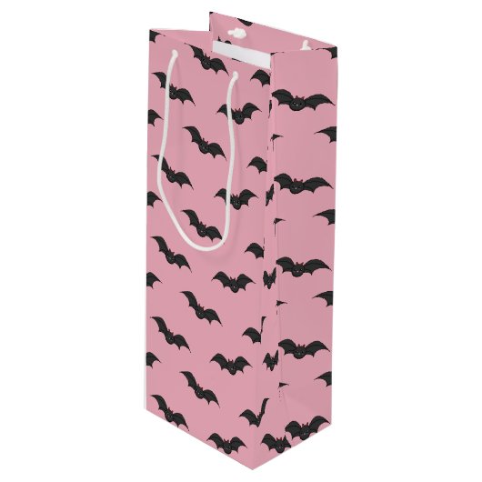 Cute Bat Wijn Cadeautas (Voorkant Gekanteld)